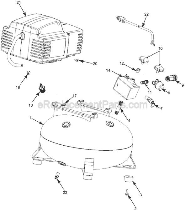 Page A Diagram and Parts List for CFFN250B Type 1 Porter Cable Compressor